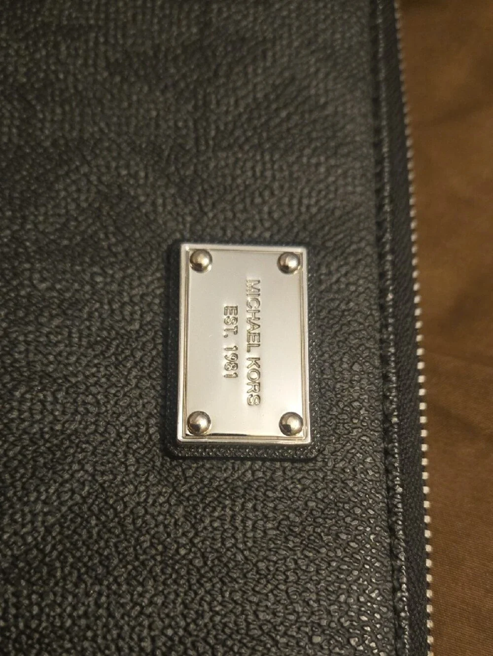 Black Michael Kors Pebbled Zip-Around Wallet